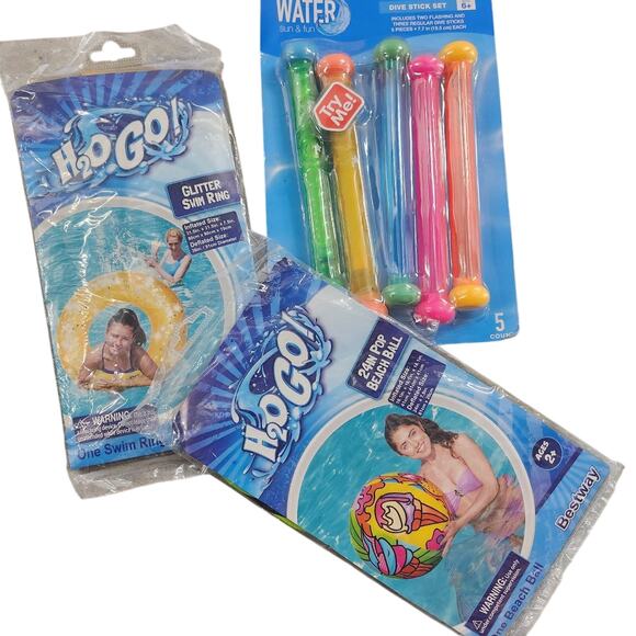 New bundle pool float dive sticks beach ball - Picture 1 of 4